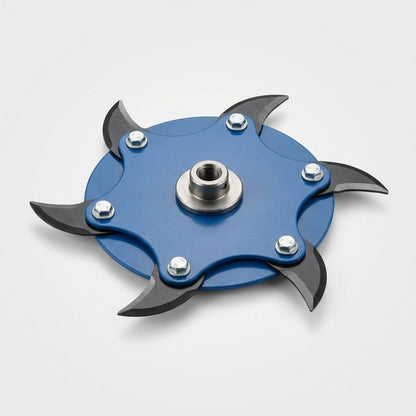 Testina decespugliatore universale a 6 lame in acciaio, colore blu