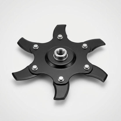 Testina decespugliatore universale a 6 lame in acciaio, colore nero
