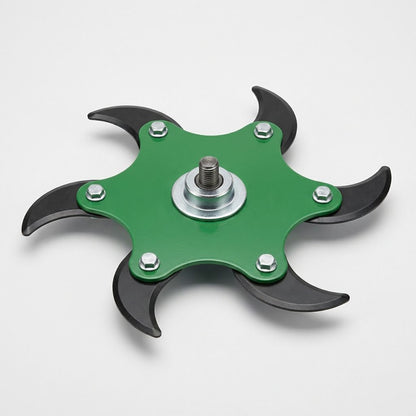 Testina decespugliatore universale a 6 lame in acciaio, colore verde