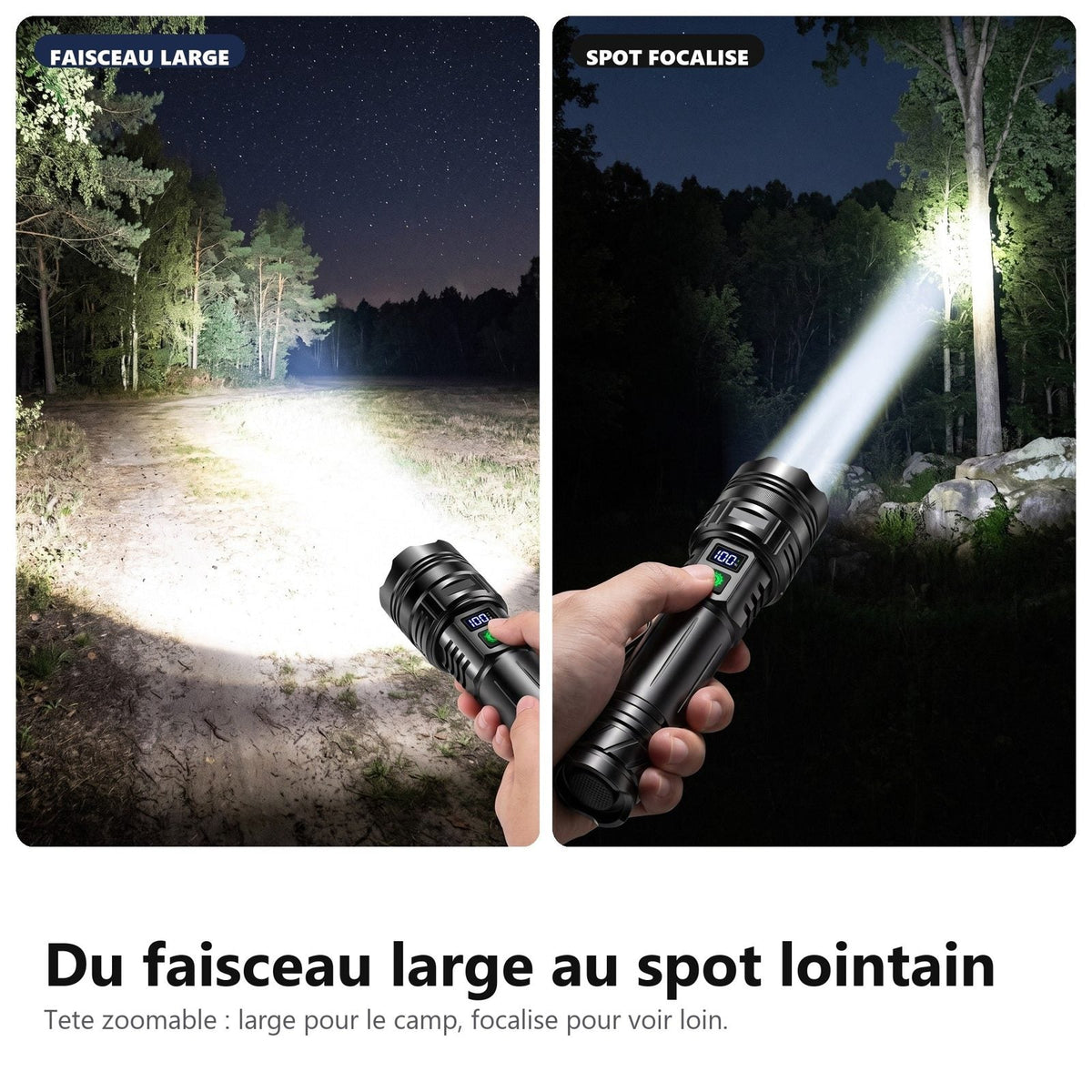 Testa zoomabile, fascio largo o spot