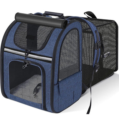 Zaino trasportino per animali, colore blu