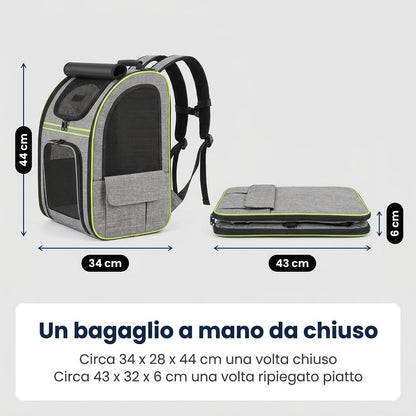 Dimensioni dello zaino trasportino gatto
